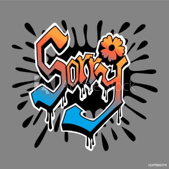 Picture of Sorry in Graffiti style painting vector 